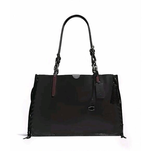 New COACH 37391 Dreamer Tote 36 Colorblock Black Whipstitch Rivets Extra Large - Picture 1 of 11
